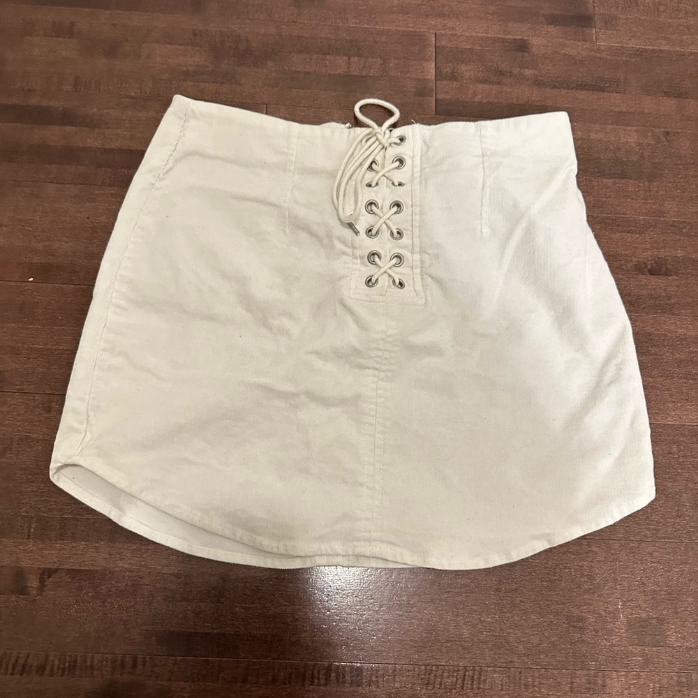 White corduroy skirt